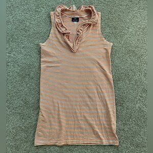 Sailor Sailor Orange & White Striped Mini Dress - Size S